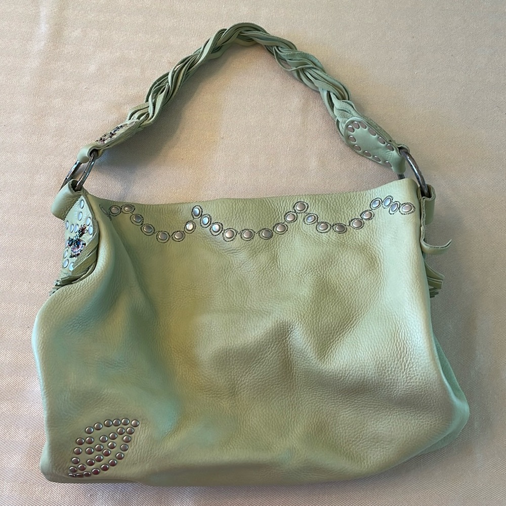 Betsey Johnson bag, green includes satin bag cover
